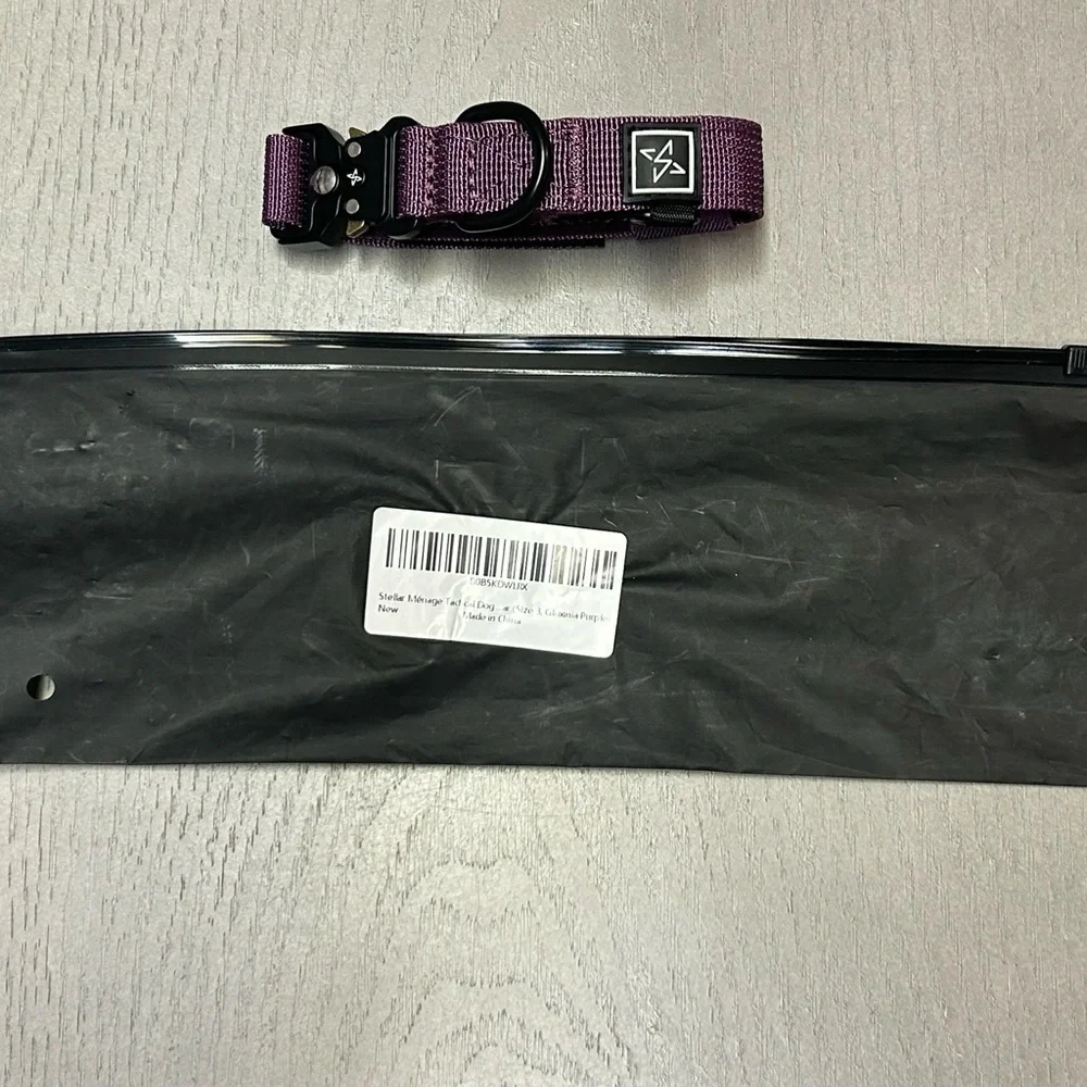 Stellar Ménage Premium Dog Collar Tactical Collar Sz 3 Purple Fits Neck 10-11.5